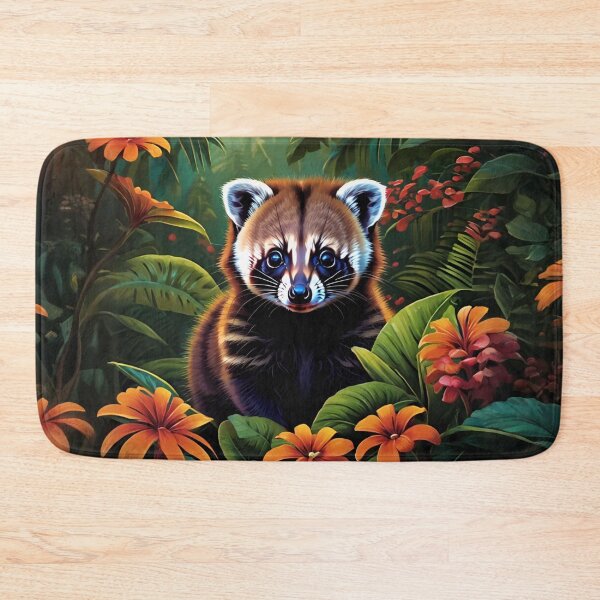 Item preview, Glowing Coatimundi Emerging from Tropical Jungle designed and sold by CASASIS_MERCH.