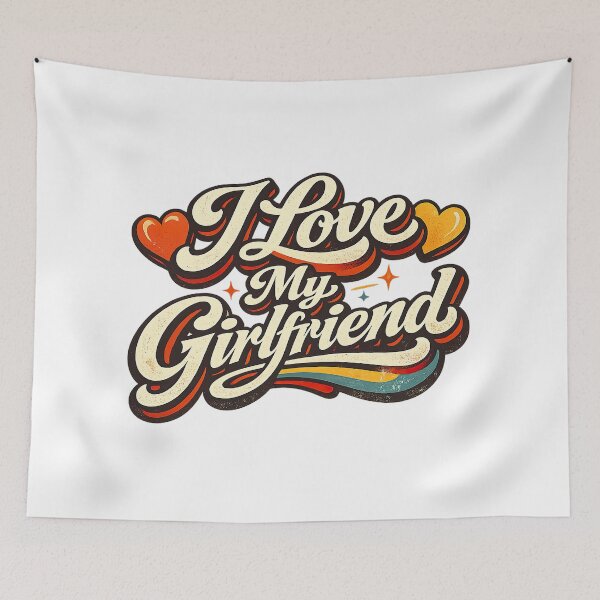 Item preview, I Love My GirlFriend, Retro Vintage Style designed and sold by graphic-genie.