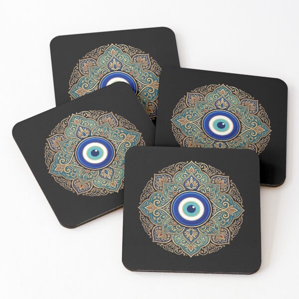 Item preview, Evil Eye Art Charm - Ornate Gold and Blue Protection designed and sold by TB-73.