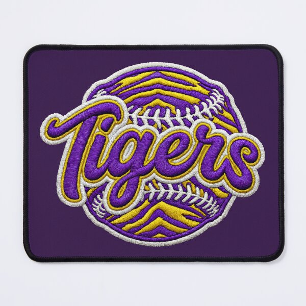 Item preview, Purple and Gold Tiger Stripe Baseball Patch Baton Rouge Louisiana designed and sold by LIBERTYMODE.
