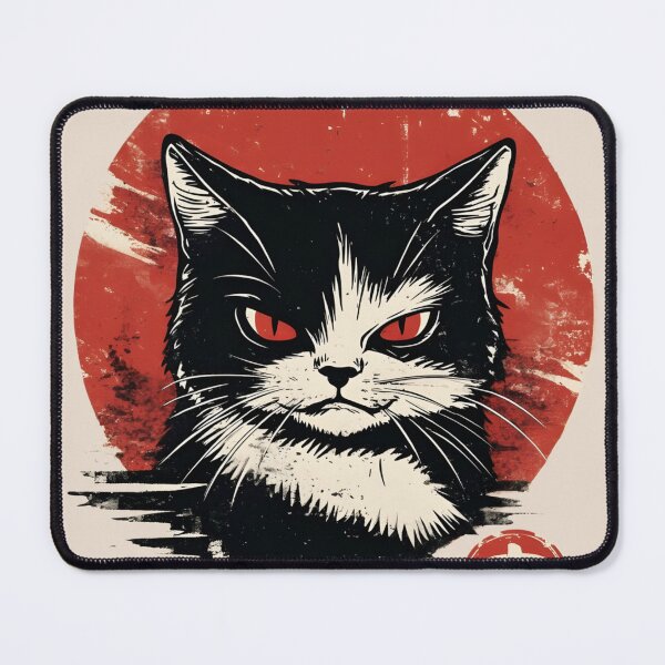 Item preview, Angry Samurai Cat Retro Japanese Art designed and sold by Peac7e.