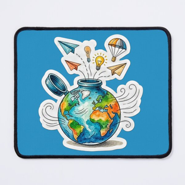 Item preview, World of Ideas Watercolor Globe Sticker designed and sold by mackyartsstudio.