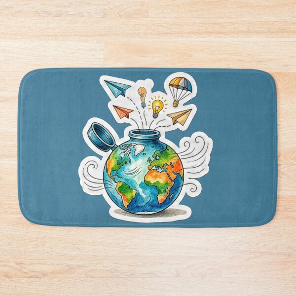 Item preview, World of Ideas Watercolor Globe Sticker designed and sold by mackyartsstudio.