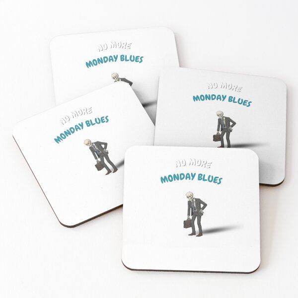 Item preview, No More Monday Blues Skeleton - Funny Office Humor Business Suit Art designed and sold by thazinart.