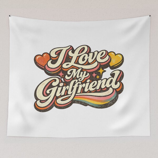 Item preview, I Love My GirlFriend, Retro Vintage Style designed and sold by graphic-genie.