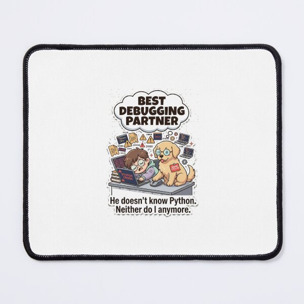 Item preview, Best Debugging Partner - Funny Dog and Programmer designed and sold by IntrovertEngineer11.