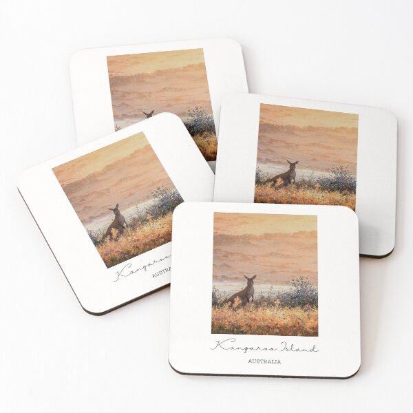 Item preview, Kangaroo Island Kangaroo Golden Hour - Vintage Souvenir designed and sold by twentytwo ART souvenir designs.