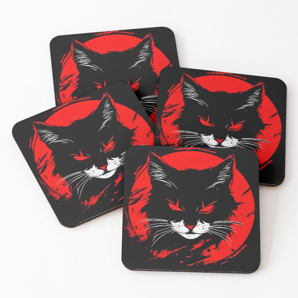 Item preview, Dark Red Eye Black Cat Artwork designed and sold by Peac7e.