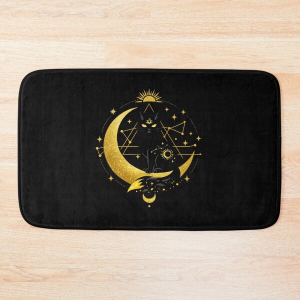 Item preview, Mystic Celestial Cat Golden Moon & Stars Magic designed and sold by tineldesign.