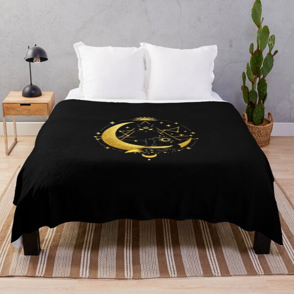 Item preview, Mystic Celestial Cat Golden Moon & Stars Magic designed and sold by tineldesign.