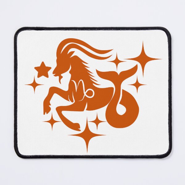 Item preview, Capricorn Zodiac Symbol & Stars Coral Orange Celestial Illustration designed and sold by Niji Hibana.
