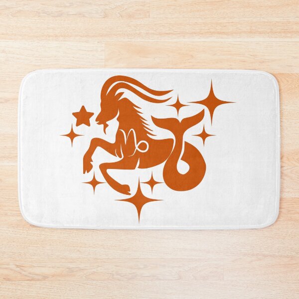 Item preview, Capricorn Zodiac Symbol & Stars Coral Orange Celestial Illustration designed and sold by Niji Hibana.