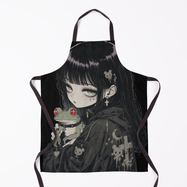 Item preview, Goth Anime Girl With Frog Dark Kawaii Aesthetic designed and sold by HeyChickasClubX.