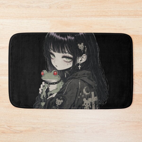 Item preview, Goth Anime Girl With Frog Dark Kawaii Aesthetic designed and sold by HeyChickasClubX.