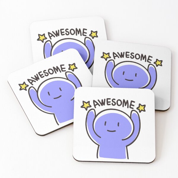 Item preview, Cute Blue Character Awesome Positive Vibes Doodle designed and sold by AnyeloDesign.