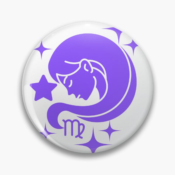 Item preview, Virgo Zodiac Symbol & Stars Purple Celestial Minimalist Illustration designed and sold by Niji Hibana.