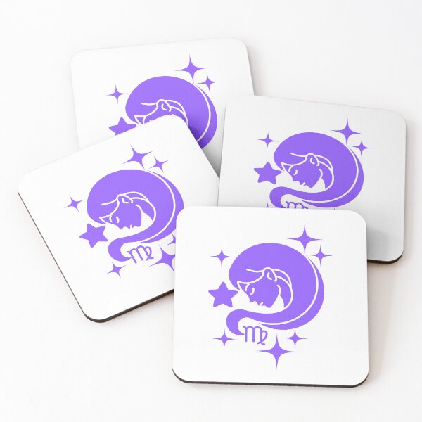 Item preview, Virgo Zodiac Symbol & Stars Purple Celestial Minimalist Illustration designed and sold by Niji Hibana.