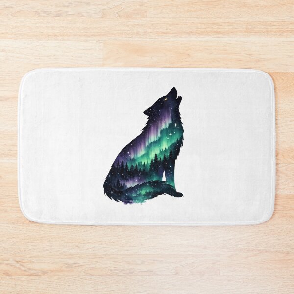 Item preview, Mystic Wolf Spirit Aurora Borealis Double Exposure designed and sold by tineldesign.
