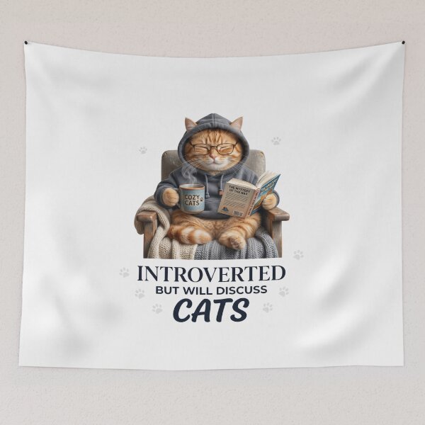 Item preview, Cozy Introvert Cat Lover Artwork designed and sold by pradeepvisuals.