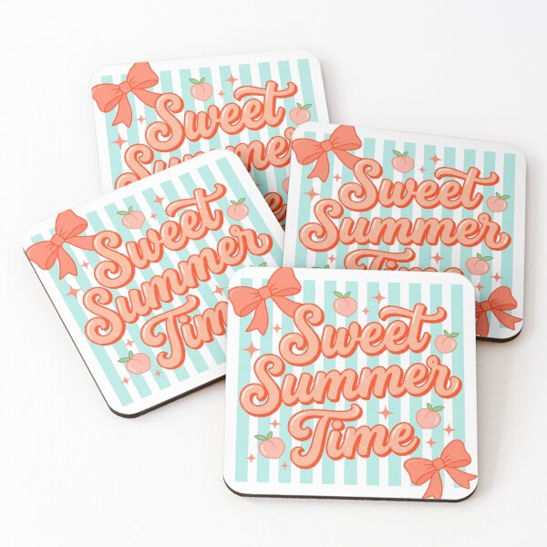 Item preview, Sweet Summer Time Retro Typography, Pink Striped Aesthetic, Cute Coquette Summer Graphic, Trendy Girly Bow Design designed and sold by DoodloraStudio.