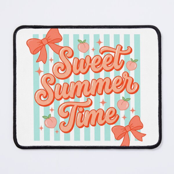 Item preview, Sweet Summer Time Retro Typography, Pink Striped Aesthetic, Cute Coquette Summer Graphic, Trendy Girly Bow Design designed and sold by DoodloraStudio.