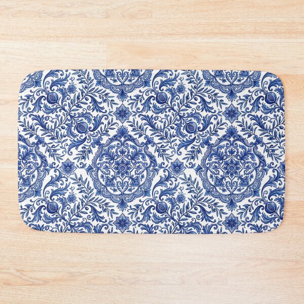 Item preview, Botanical Ceramic Pattern Blue and White Majolica designed and sold by SplashTastic.