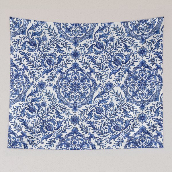 Item preview, Botanical Ceramic Pattern Blue and White Majolica designed and sold by SplashTastic.