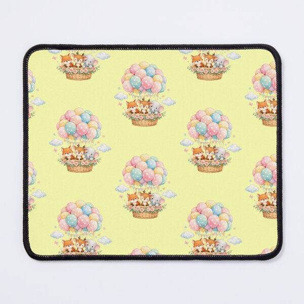 Item preview, Animals in a hot air balloon with colorful dots and clouds designed and sold by Mauswohn.