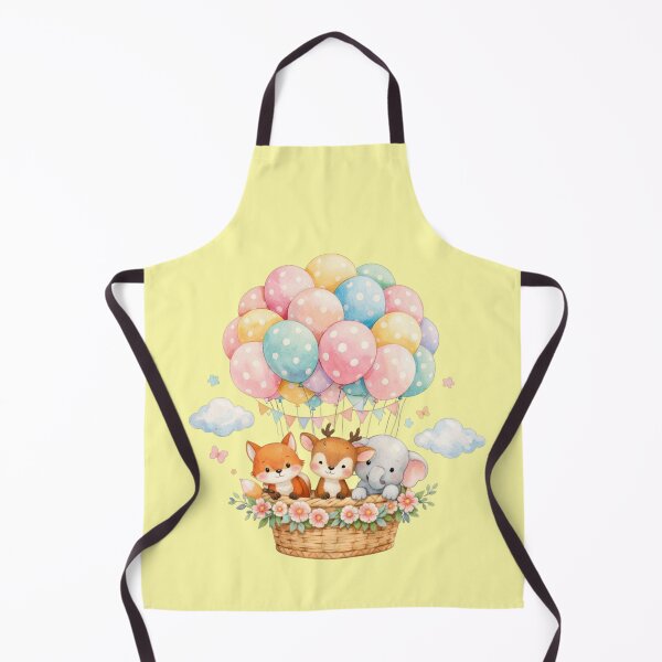 Item preview, Animals in a hot air balloon with colorful dots and clouds designed and sold by Mauswohn.