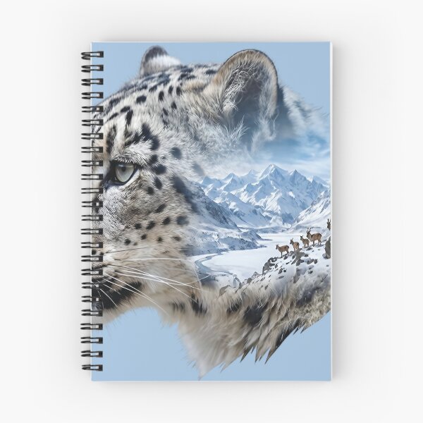 Item preview, Snow Leopard Silence — Double-Exposure Silhouette Print designed and sold by Jandedan.