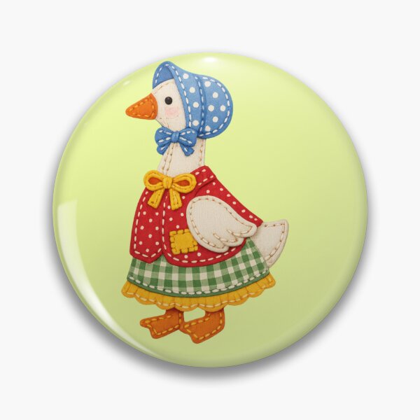 Item preview, Cute goose in traditional dress patch style designed and sold by Mauswohn.