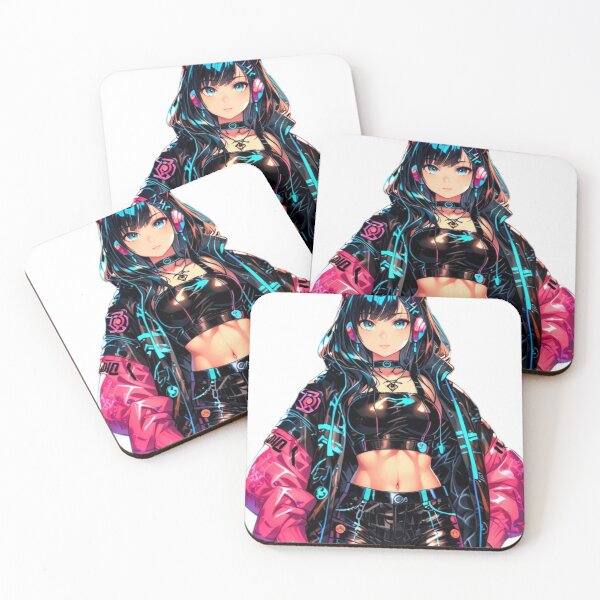 Item preview, Sexy Cyberpunk Catgirl Pink Neon Waifu Art designed and sold by AnimDream .