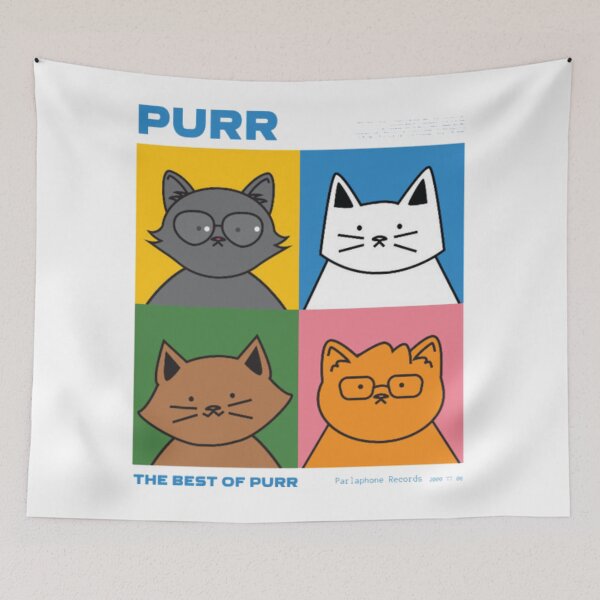 Item preview, The Best of PURR - Britpop Cat Album Parody designed and sold by GenZFashion000.