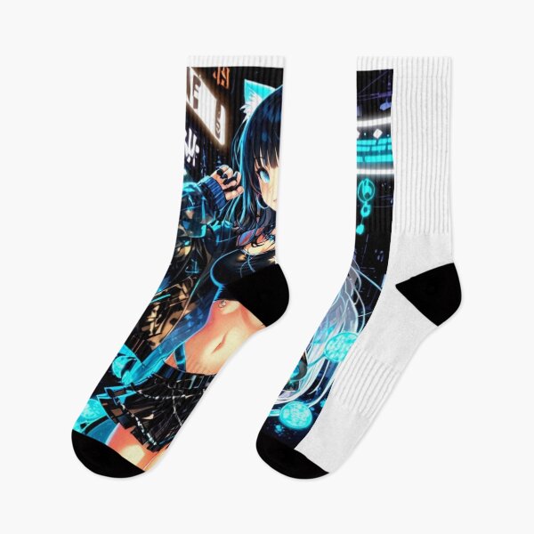 Item preview, Cyberpunk Anime Cat Girl | Futuristic Neon Gamer Waifu designed and sold by AnimDream .