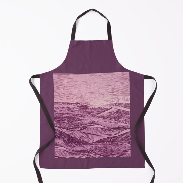 Item preview, Minimalist Linocut Style Rolling Hills - Pink & Purple Sunset designed and sold by Atlasoloji.