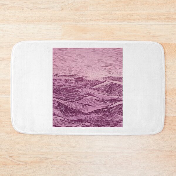Item preview, Minimalist Linocut Style Rolling Hills - Pink & Purple Sunset designed and sold by Atlasoloji.