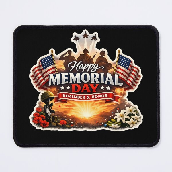 Item preview, Happy Memorial Day Patriotic Sticker | Remember & Honor Veteran Tribute Design designed and sold by Bhaskar Digital Art.