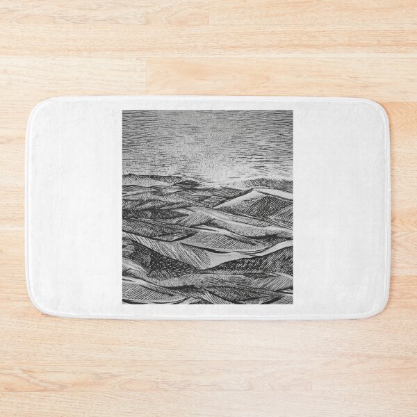 Item preview, Monochromatic Linocut Style Hills - Textured Black & White Art designed and sold by Atlasoloji.