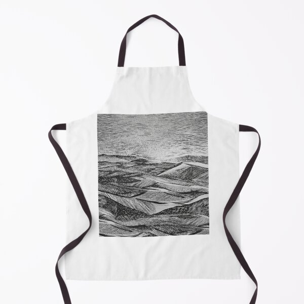 Item preview, Monochromatic Linocut Style Hills - Textured Black & White Art designed and sold by Atlasoloji.