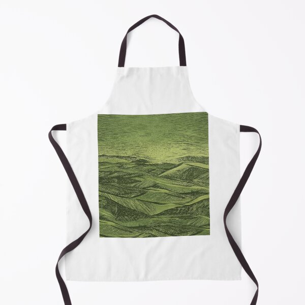 Item preview, Deep Forest Green Linocut Style Hills - Moody Nature Print designed and sold by Atlasoloji.