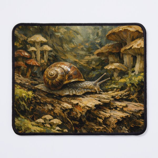Item preview, Enchanted Forest Snail Oil Painting | Cottagecore Mushroom Fantasy Art designed and sold by cr6zym1nd.