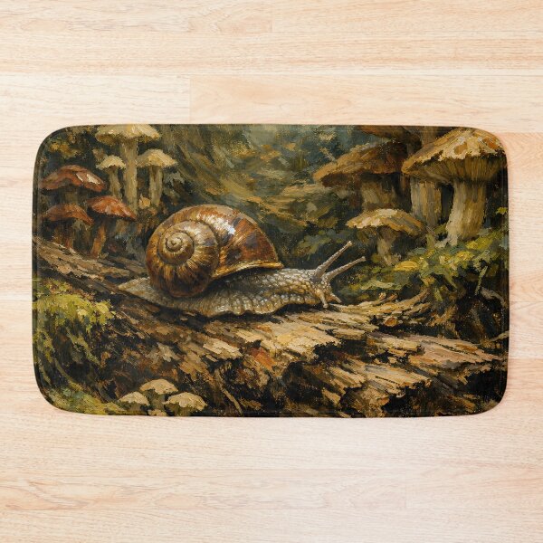 Item preview, Enchanted Forest Snail Oil Painting | Cottagecore Mushroom Fantasy Art designed and sold by cr6zym1nd.