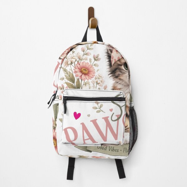 Item preview, Cat Puns Stay Pawsitive Pink Floral Graphic designed and sold by IzaguirreLo.