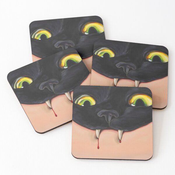 Item preview, Creepy Big Eye Black Cat Face designed and sold by Peac7e.