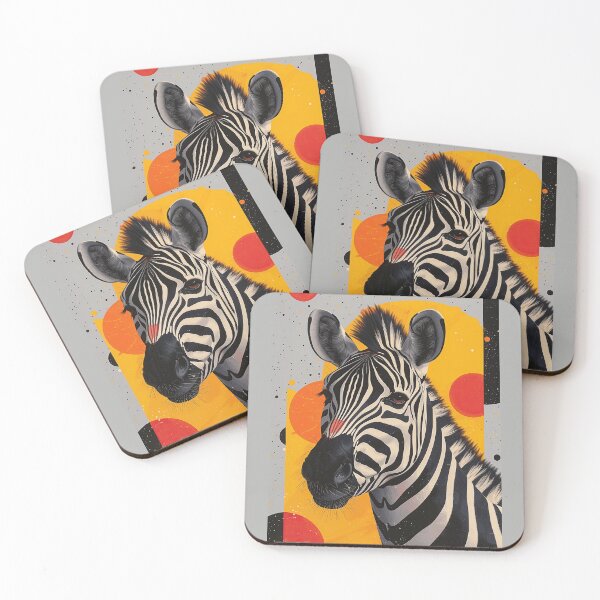 Item preview, Vibrant Pop Art Zebra with Geometric Sun Background designed and sold by colorful-white.