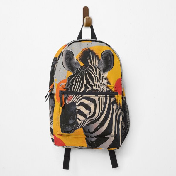 Item preview, Vibrant Pop Art Zebra with Geometric Sun Background designed and sold by colorful-white.