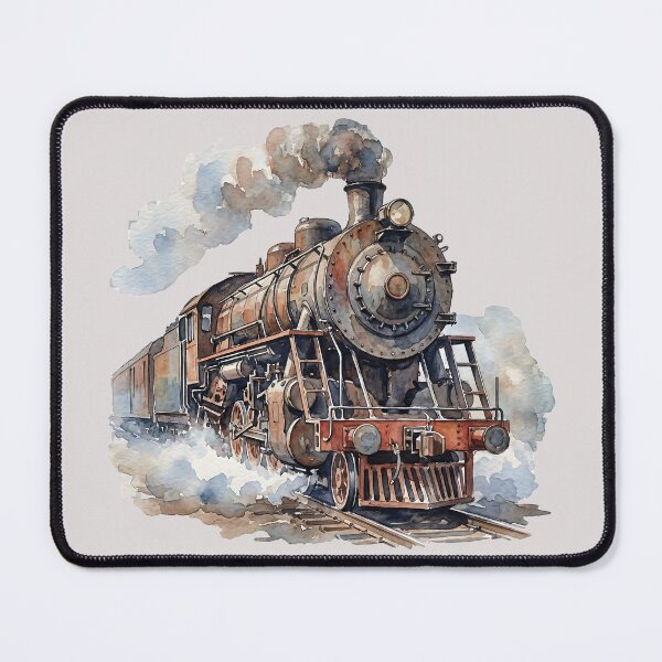 Item preview, Vintage Steam Locomotive Watercolor Train Art designed and sold by GogaVibeRe.