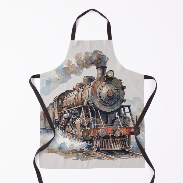 Item preview, Vintage Steam Locomotive Watercolor Train Art designed and sold by GogaVibeRe.