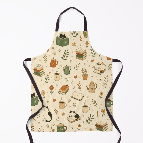 Item preview, Cozy Cat Book Coffee Backpack — Cottagecore Reading Pattern for Book Lovers & Cat Moms designed and sold by IconicDesignsXd.