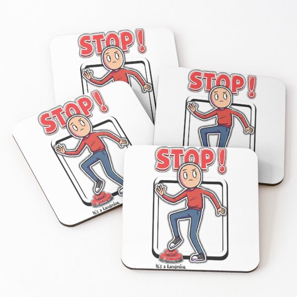 Item preview, Funny Landmine Warning Sticker Art - Don't Step There! designed and sold by mackyartsstudio.